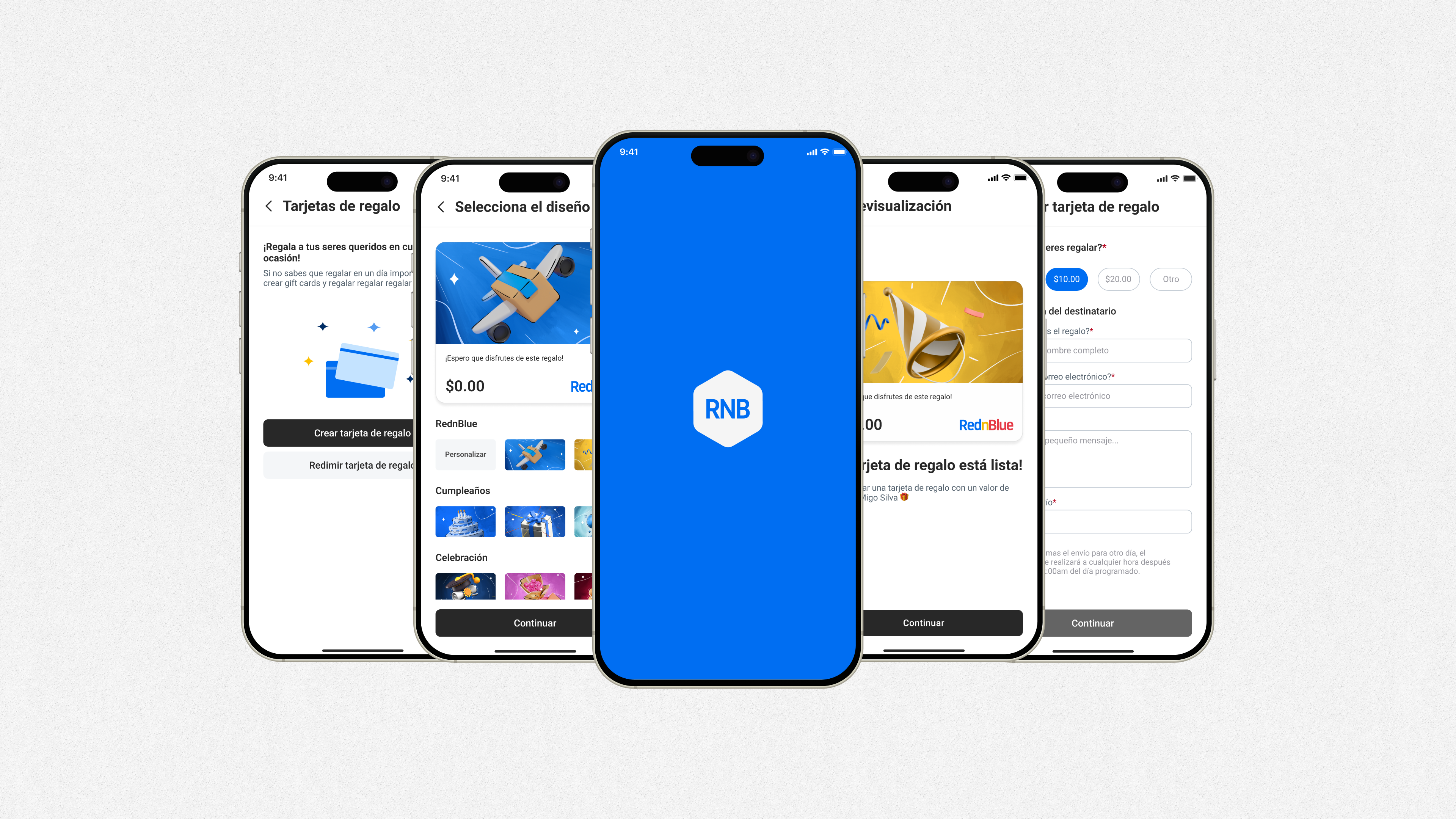 Gift Cards Feature - RednBlue App